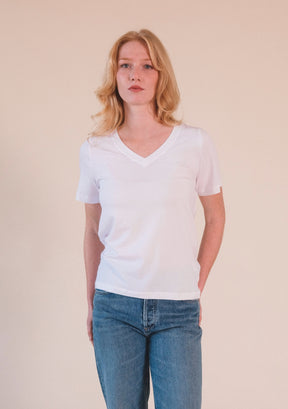 Women's Organic Cotton and Tencel ™ V-neck Tee Plus Size / Sizes XS - 3X / Extended Sizing