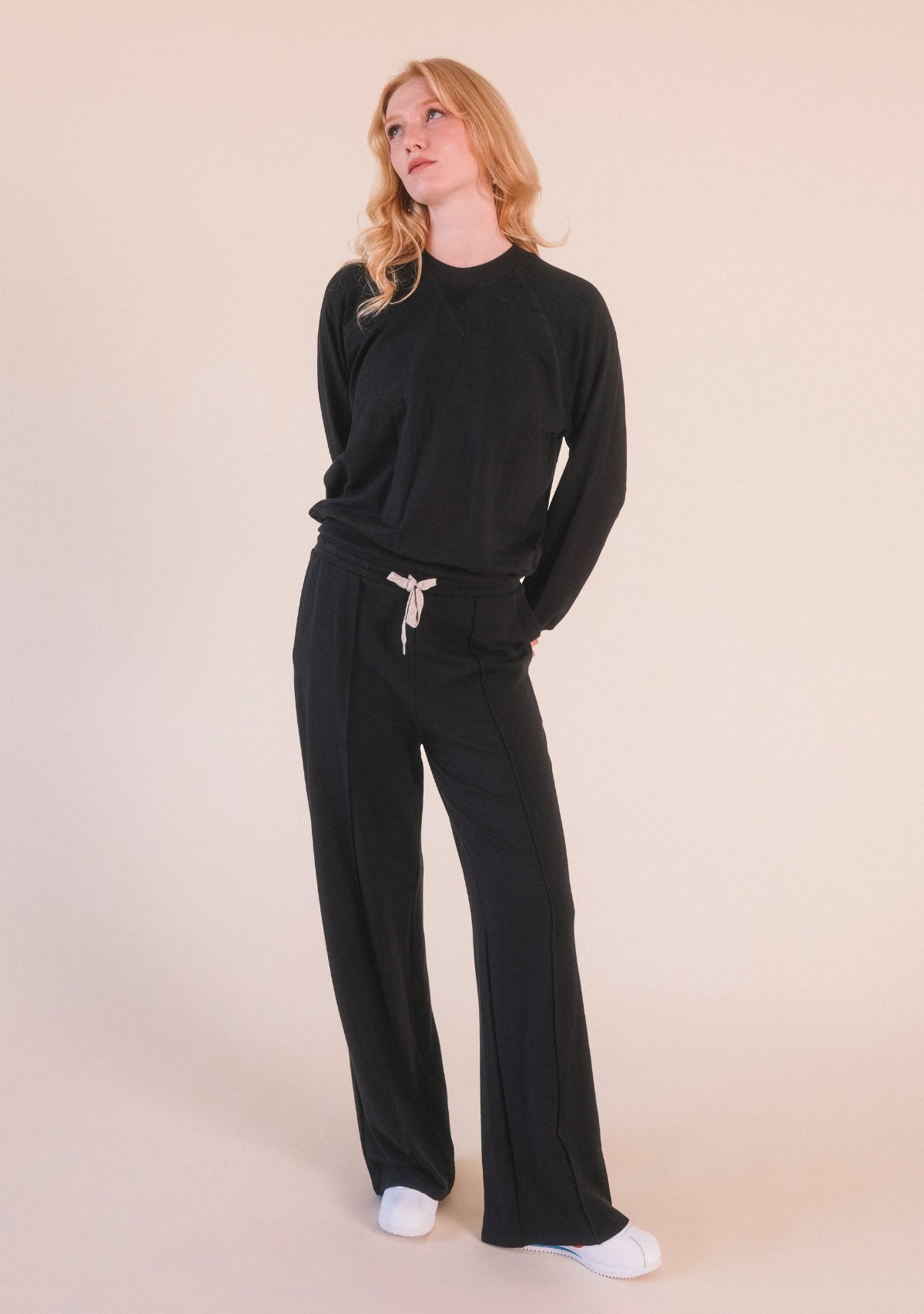 women's Organic Cotton Tencel Wide Leg joggers. Wide Leg Lounge Pant sizes XS-3X