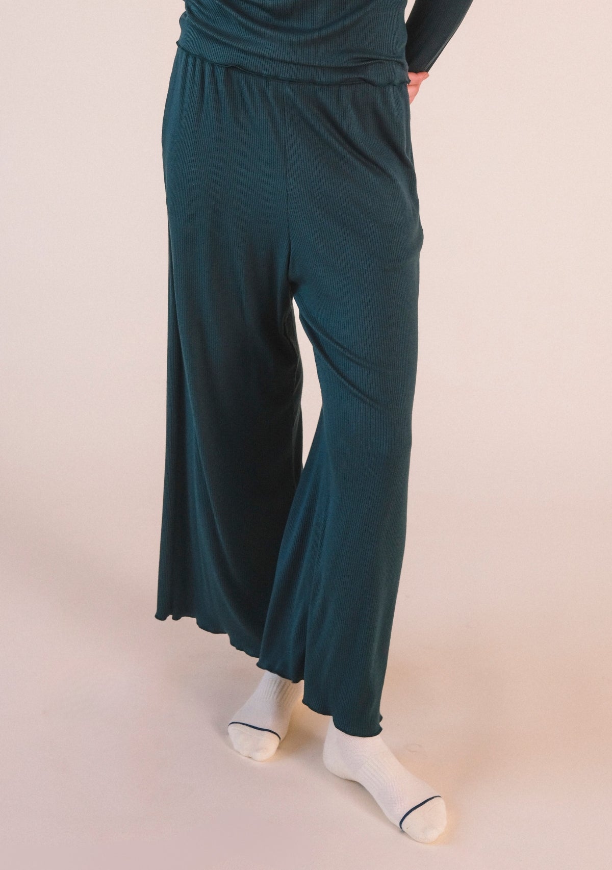 Ultra-silky ribbed modal lounge pant women size XS-3X in color Pine