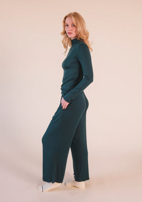 Ultra-silky ribbed modal lounge pant women size XS-3X in color Pine