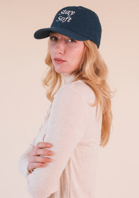 Stay Soft Organic Cotton Twill Baseball Cap for Women color Navy