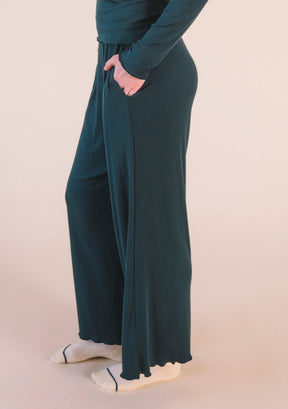 Ultra-silky ribbed modal lounge pant women size XS-3X in color Pine